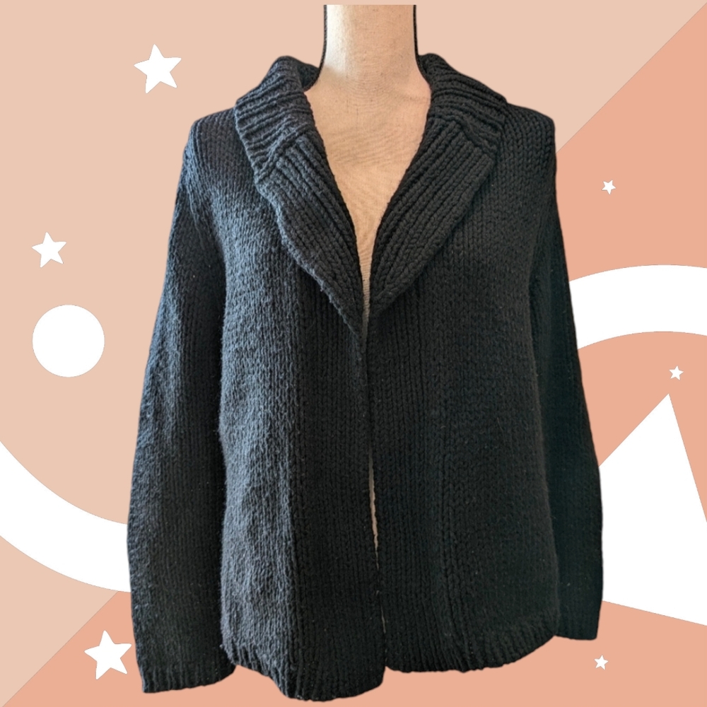 Comme des Garçons Chunky Knit Cardigan in Black Wool 🖤🐑